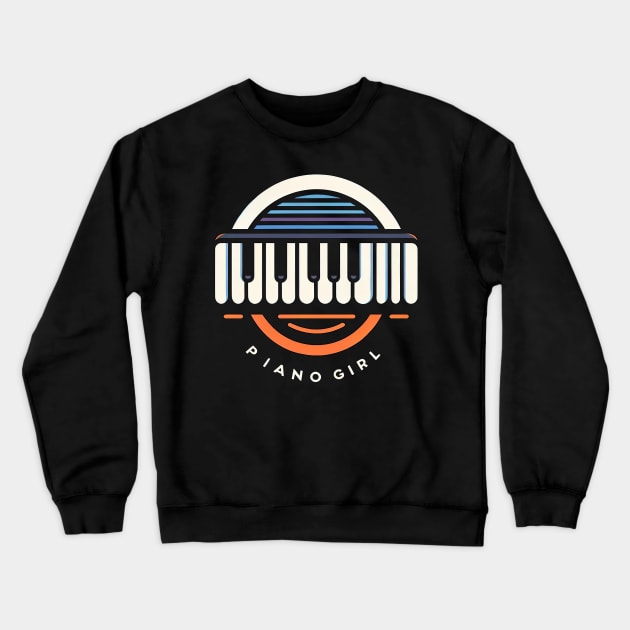 keyboard piano girl Crewneck Sweatshirt by WorldByFlower